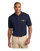 Load image into Gallery viewer, Navy polo shirt with aircrew wings logo