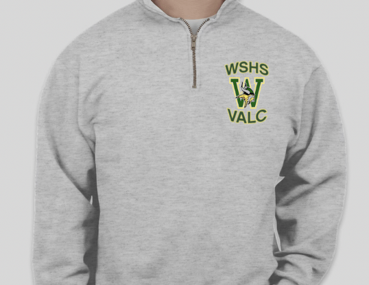 1/4 zip cadet collar sweatshirt