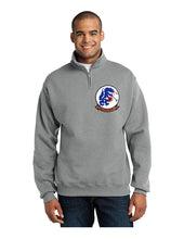 Load image into Gallery viewer, Grey quarter zip sweatshirt with HAL-3 Seawolves logo