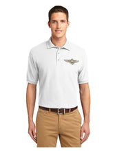 Load image into Gallery viewer, White polo shirt with naval aviator wings