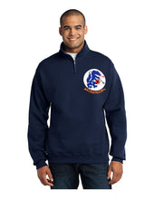 Load image into Gallery viewer, Navy quarter zip sweatshirt with HAL-3 Seawolves logo