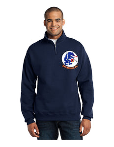 Navy quarter zip sweatshirt with HAL-3 Seawolves logo