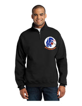 Load image into Gallery viewer, Black quarter zip sweatshirt with HAL-3 Seawolves logo