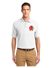 Load image into Gallery viewer, White polo shirt with Red Wolves logo