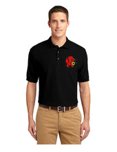 Load image into Gallery viewer, Black polo shirt with Red Wolves logo