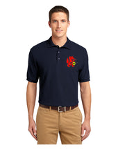 Load image into Gallery viewer, Navy polo shirt with Red Wolves logo